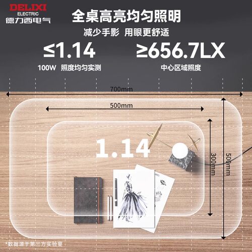【林依轮推荐】德力西太阳光落地灯无极调光学生学习大路灯护眼灯 - 图1