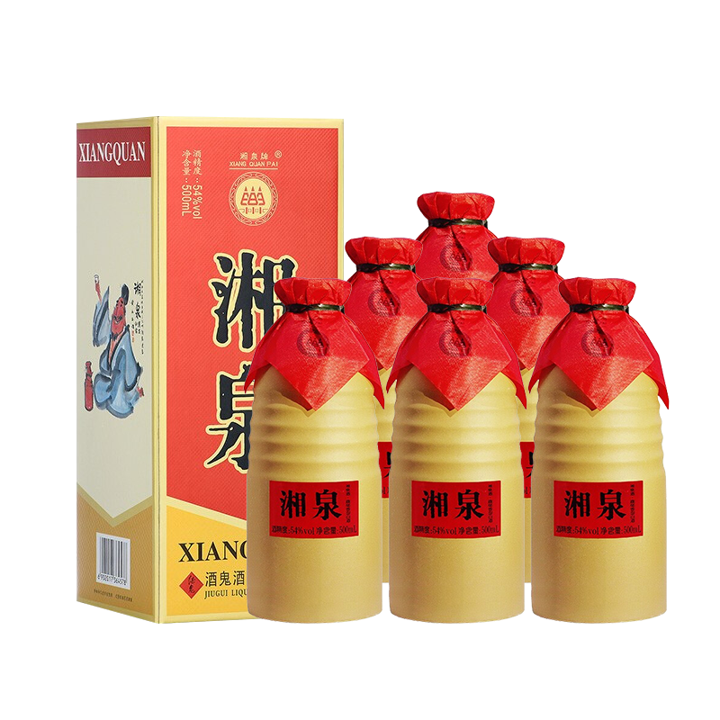 [酒鬼官方旗舰直营]54度湘泉盒优500mL*6瓶馥郁香型白酒整箱送礼 - 图2