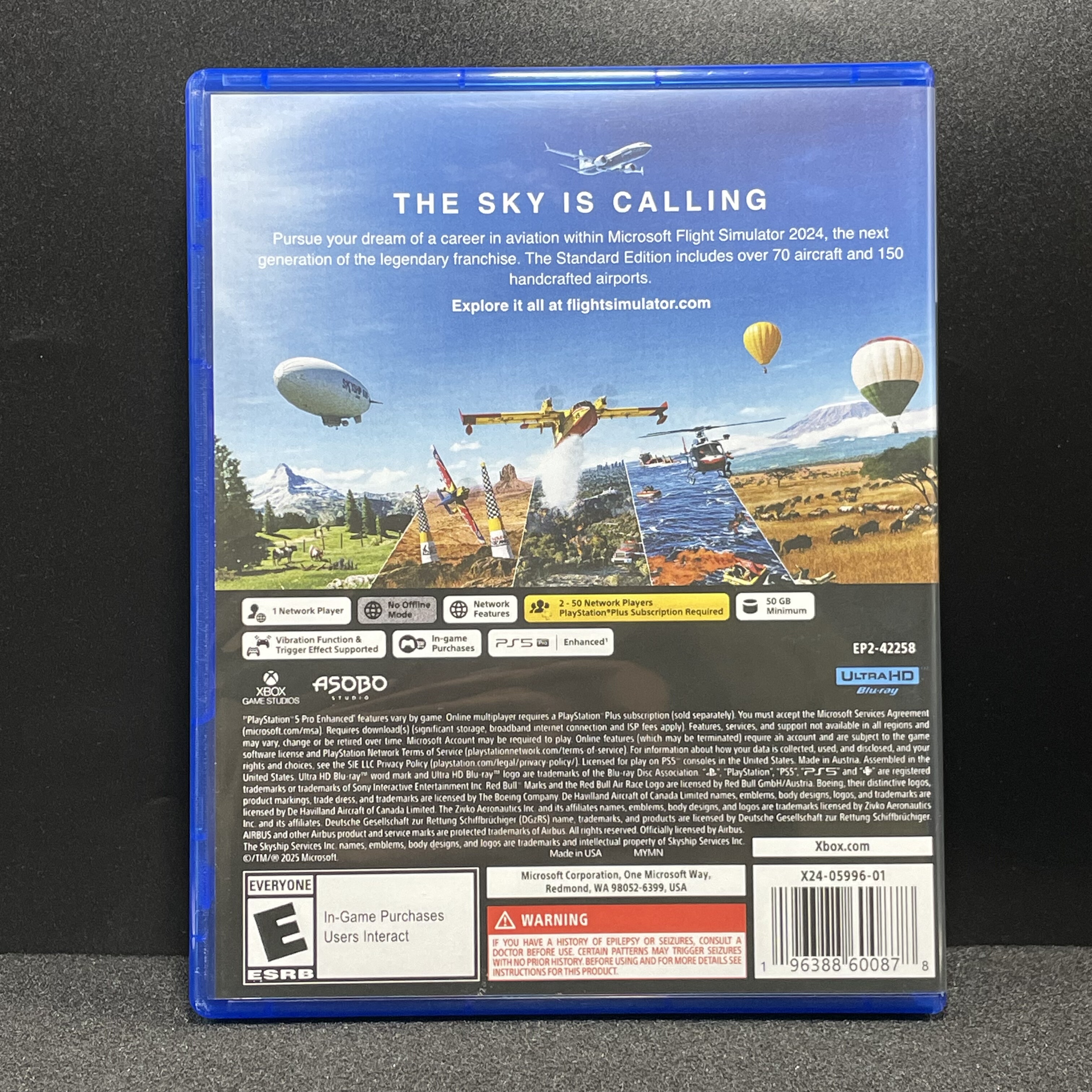 PS5国产包装盒 微软模拟飞行 2024 自印封面 没有光盘 空盒