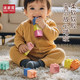 Babys können weiche Kleberbausteine, Schnuller, große Partikel und frühkindliche Bildungspositionen, Babyspielzeug kauen
