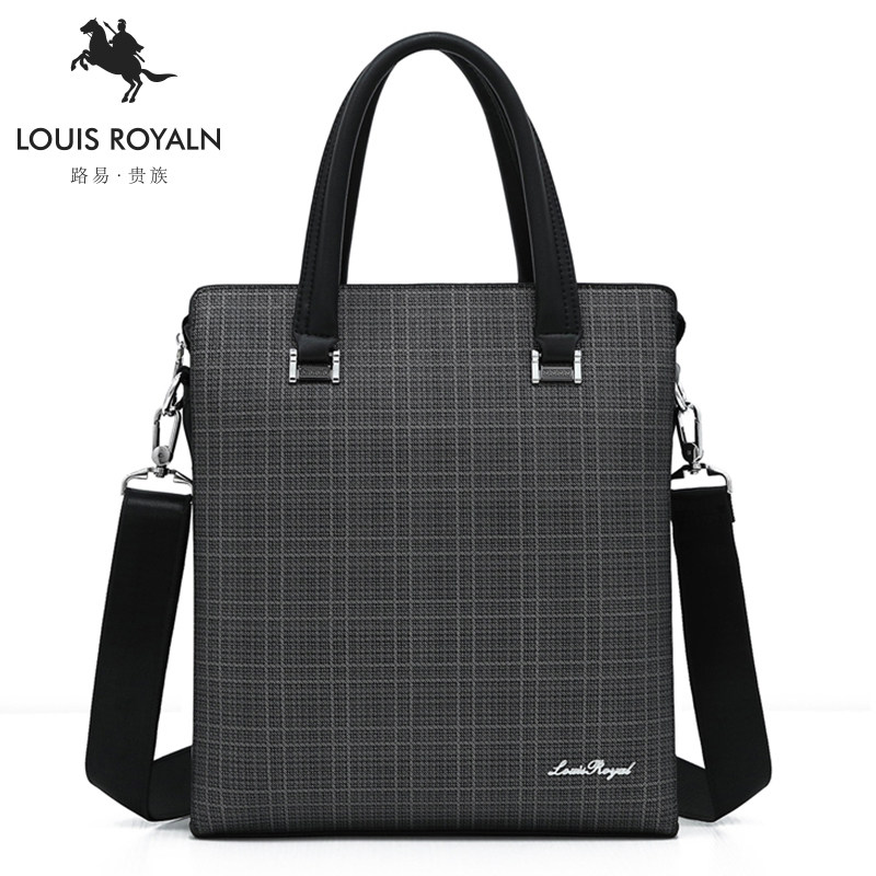 路易贵族潮流手提包竖款单肩公文包 路易贵族男士包袋