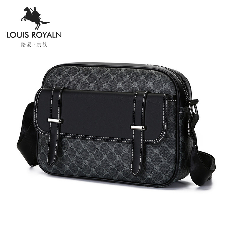 格子印花男士单肩包通勤小方包潮牌时尚斜挎包户外邮差包后背包,淘宝优惠券,粉丝福利购,淘宝优惠卷