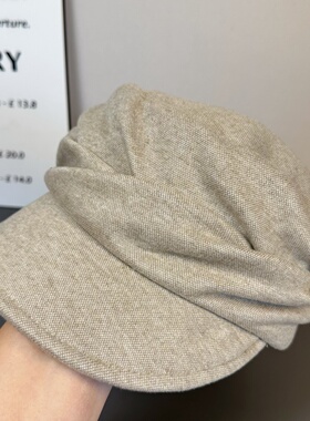 日系山本风褶皱贝雷帽女秋冬