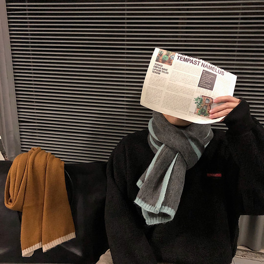 围巾男款冬季送男友生日礼物男生韩版百搭2025新款潮保暖男士围脖