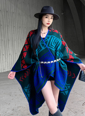 红色披肩外搭女2026新款秋冬学生