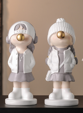 现代简约吹泡泡摆件创意客厅