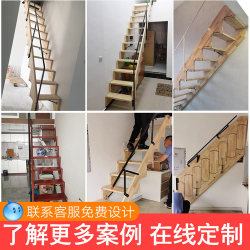壁挂式高档伸缩楼梯拉伸隐形梯折叠靠墙直梯新型室内家用阁楼梯子 - 图1