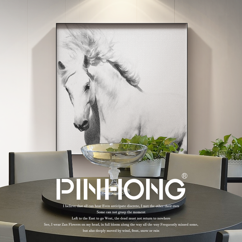 PINHONG 白马王子 客厅装饰画轻奢卧室有框画现代玄关走廊挂画 - 图2