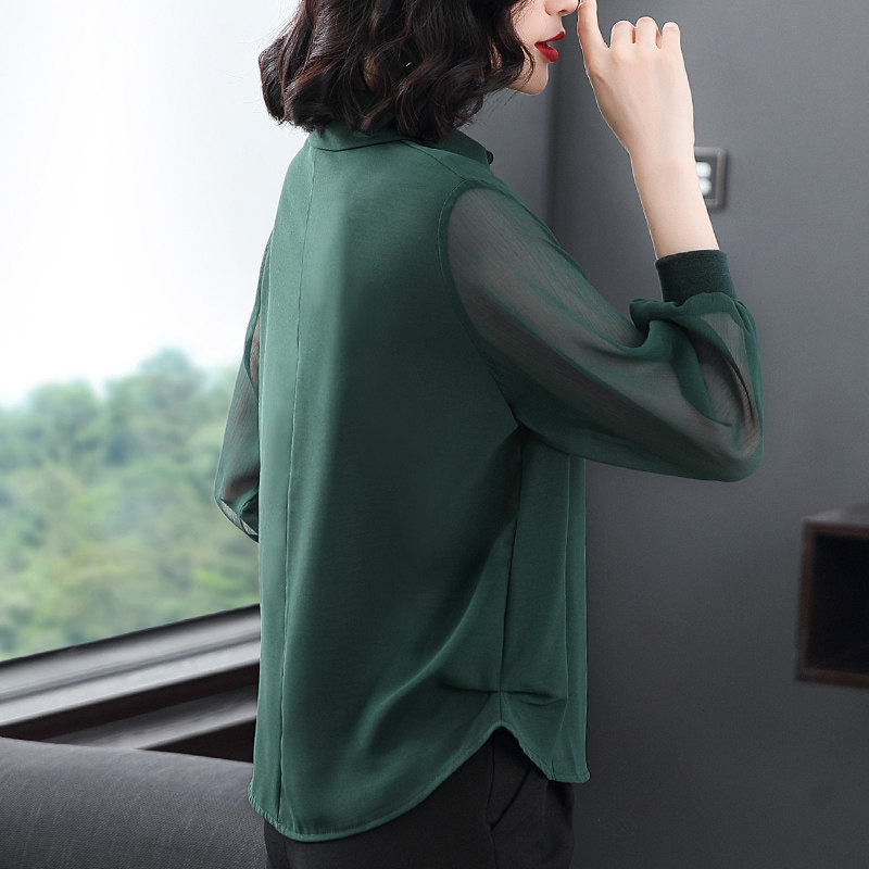 中年夏装小衫气质洋气遮肚子雪纺衫 茁美服饰T恤