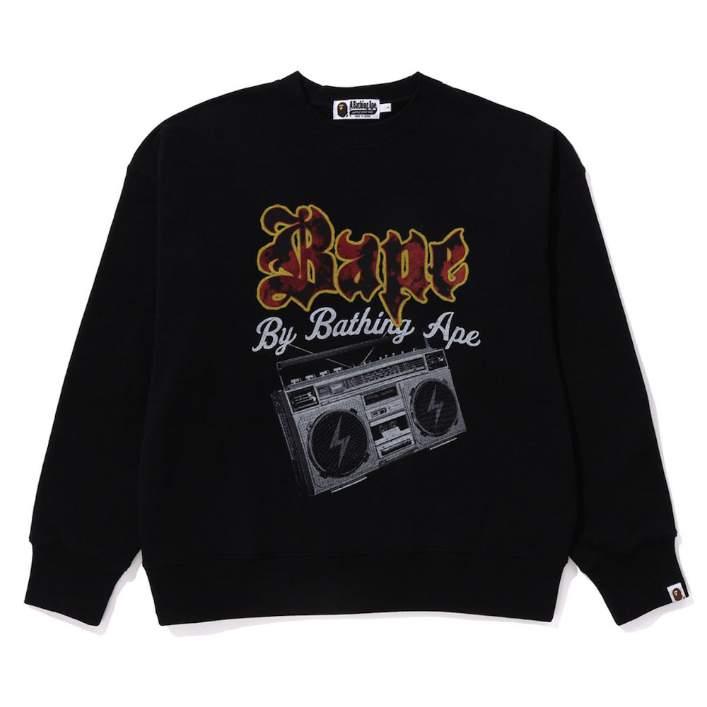 BAPE 卫衣 字母音响前后印花休闲圆领套头 啦啦日本代购 BOOMBOX