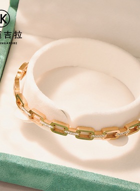玫瑰金手镯「时尚百搭」新加坡品牌幸运吉拉镀18K轻奢饰品不掉色