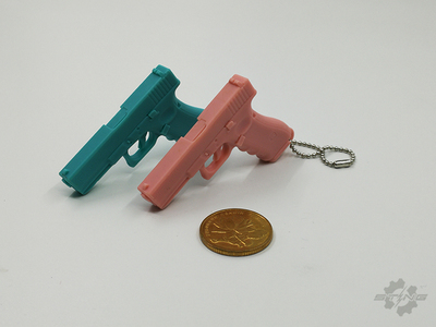 贰武仔1:4小比例糖果色G17和M9A1枪模玩具钥匙扣彩色饰品STINGTOY-图0