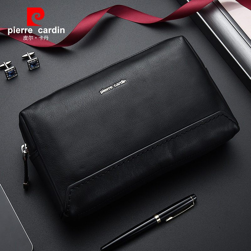 皮尔卡丹男士真皮手包商务大容量密码锁手拿包牛皮休闲手抓包,淘宝优惠券,粉丝福利购,淘宝优惠卷