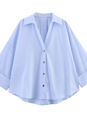 HXAO 2025 Women's Shirt Summer Crop Oversized Shirts & Blous