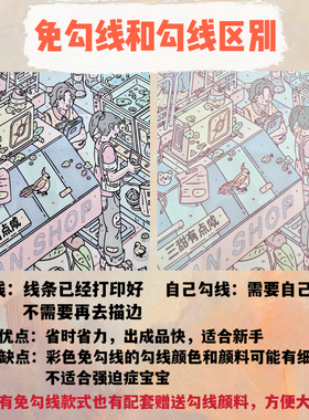 宝藏湾 diy数字油画奶油星星梦治愈油画填充卡通画填色解压画数字