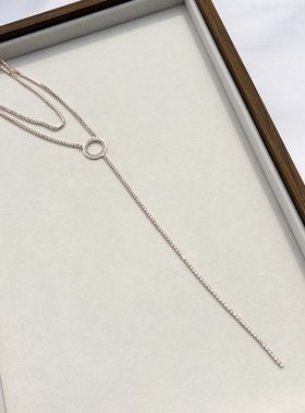 青岛外贸长款小众个性清冷ins风潮流首饰品女宝石卡脖链精品项链