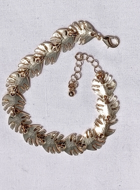 青岛外贸流行饰品欧美原单正品个性夸张树叶小众设计感精品手链