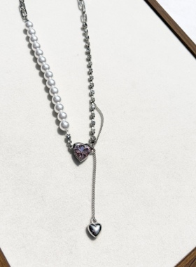青岛外贸流行饰品欧美原单个性小众设计热卖珍珠爱心精品项链