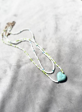 青岛外贸流行饰品欧美原单个性小众设计热卖米珠松石百搭精品项链