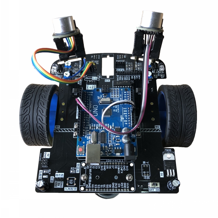 兼容Arduino超声波智能跟随小车遥控循迹动态跟随行李箱行驶电子-图1