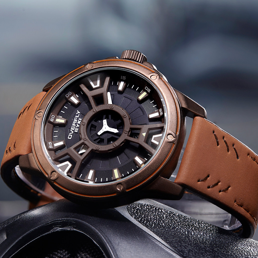 正品艾奇男士学生皮带户外石英表 流行手表店国产腕表