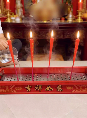 不锈钢多孔插蜡烛架红色蜡烛台