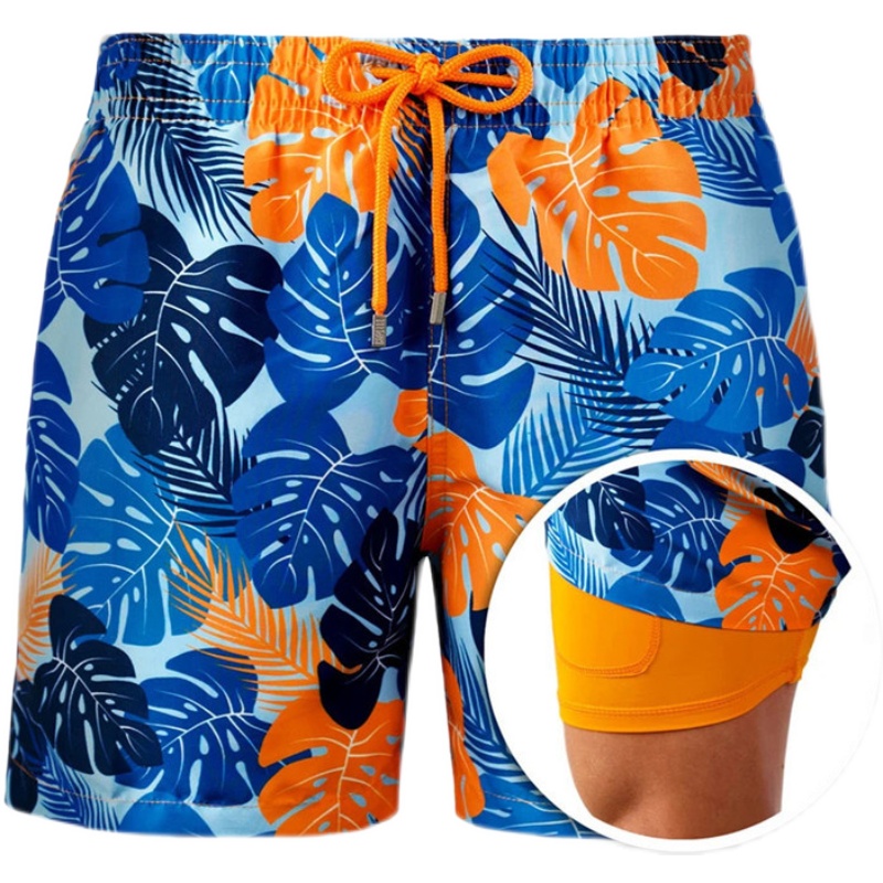 男夏沙滩短裤men double layer summer beach shorts boardshorts - 图3