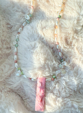 花瓣珍珠项链女小众高级感毛衣链2025新款爆款蔷薇配饰