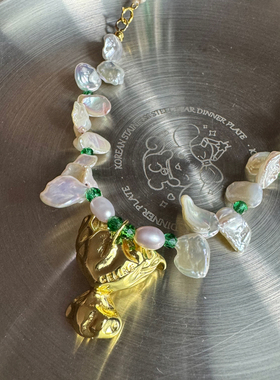 手捧花 花瓣珍珠项链