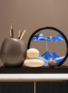 感意画筒礼流沙 办公送画室件高创级小众面书房94536笔装摆饰毕业