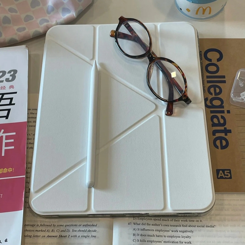 CanvasCase/闪粉背卡~奶油色系小众可爱插画ipad肤感3Y折支架款保护壳带笔槽air7/6平板套pro11寸2025/13英寸 - 图3