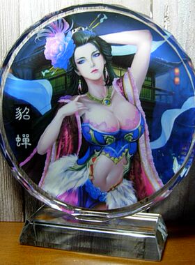 纪念品四大美女玩偶模型水晶摆件