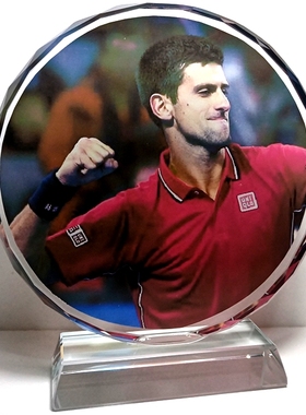 德约科维奇纪念品摆设收藏品礼物网球球星工艺品礼品装饰水晶摆件