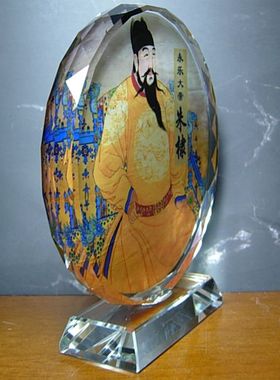 明成祖朱棣摆件纪念品礼物装饰品中国皇帝收藏品礼品水晶摆件模型