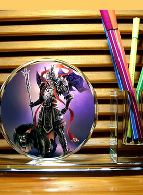 二郎神像杨戬水晶摆件礼物装饰品神化故事笔筒工艺品摆设模型礼品