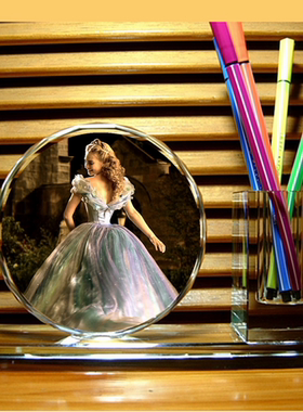 灰姑娘摆设纪念品爱情礼物Cinderella收藏品周边礼品水晶笔筒摆件