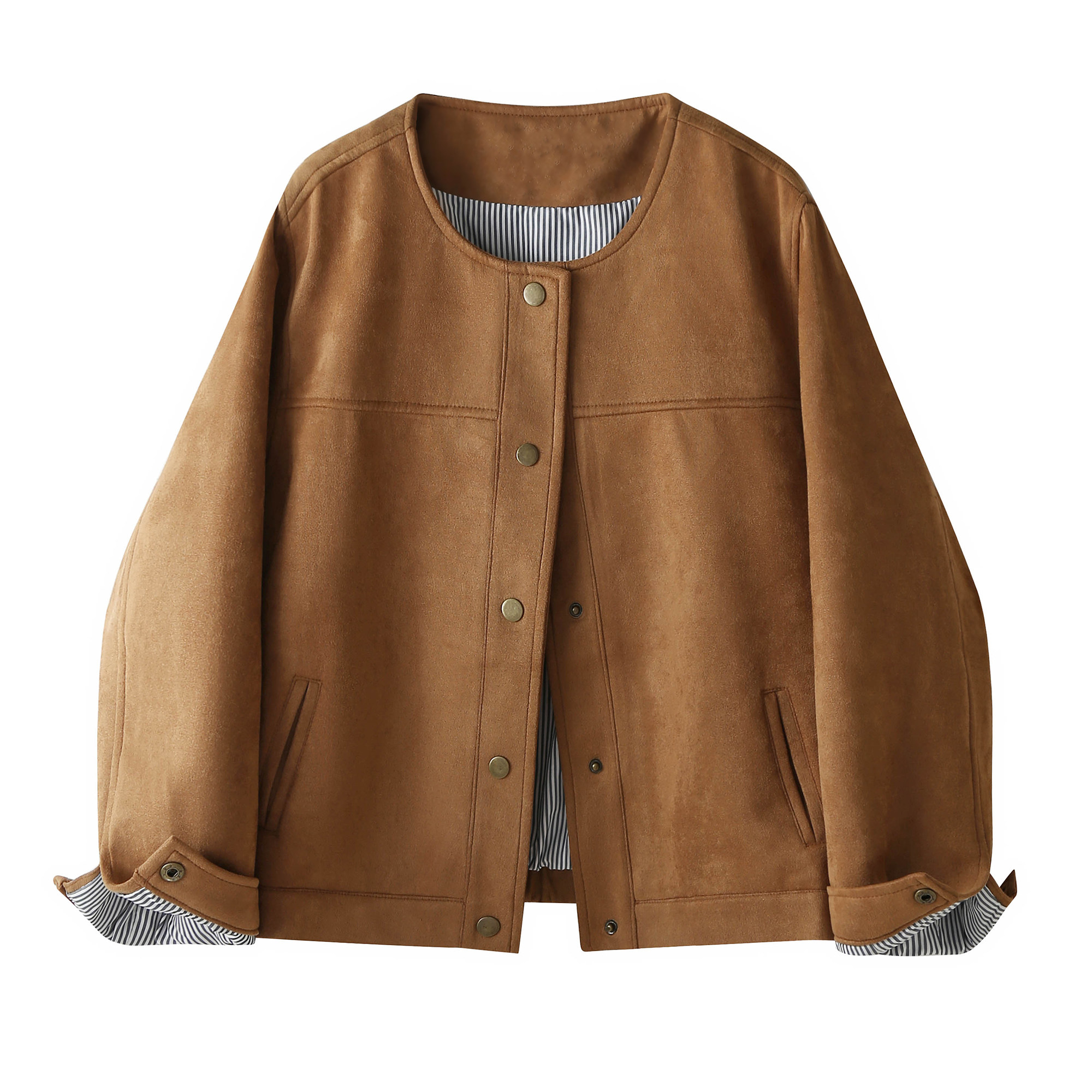 小香风复古麂皮绒短外套女秋装休闲宽松高级感夹克开衫超好看上衣,淘宝优惠券,粉丝福利购,淘宝优惠卷