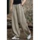 ຝ້າຍແລະ linen tie-dye distressed ຝ້າຍແລະ linen trousers ຂາກ້ວາງສໍາລັບແມ່ຍິງໃນ summer, ສິນລະປະແລະ versatile, ວ່າງ, lazy, ບາດເຈັບແລະທັນສະໄຫມ bloomers