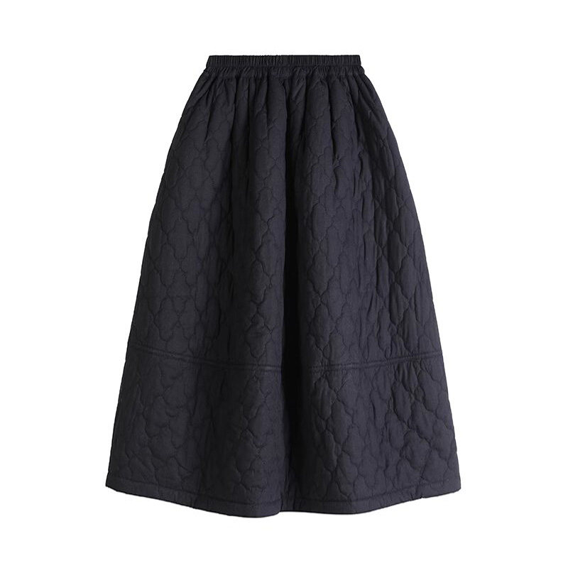 复古菱格夹棉加厚半身裙女冬季大码日系保暖绗缝茧型A字灯笼裙潮,淘宝优惠券,粉丝福利购,淘宝优惠卷