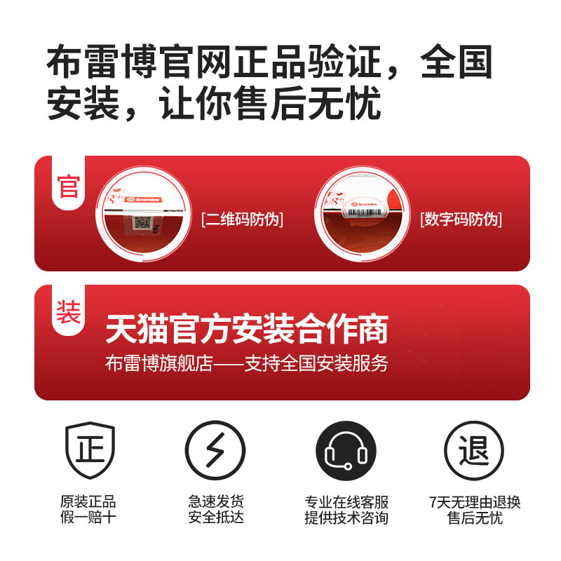 前刹车盘brembo布雷博UV喷涂盘适配奔驰GLE/2.0T小卡钳(W167)-图3