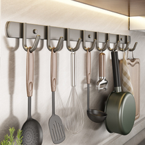 Gun Grey Space Aluminum Kitchen Hook Frame Free to punch Kitchen Rack Pan Scoop Spoon Wall-mounted and Contain Hook