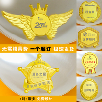 Badge Custom Dingding to Metal Excellent Employee Service Star-chest Chapter Chest Stitch Booking of the Badge Badge of the Order of Merit