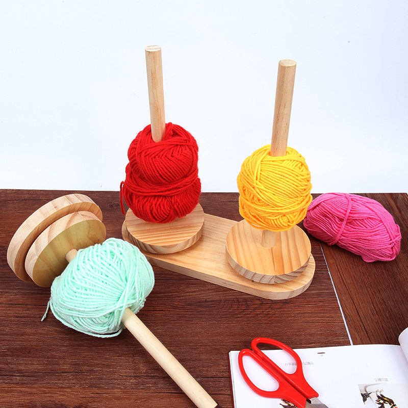 毛线转动轴架可拆卸手工针织编织辅助工具毛线实木绕线轴便携式,淘宝优惠券,粉丝福利购,淘宝优惠卷