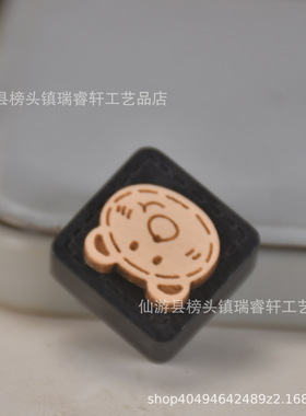 檀木雕刻转转猫好运猫转转锅铲可