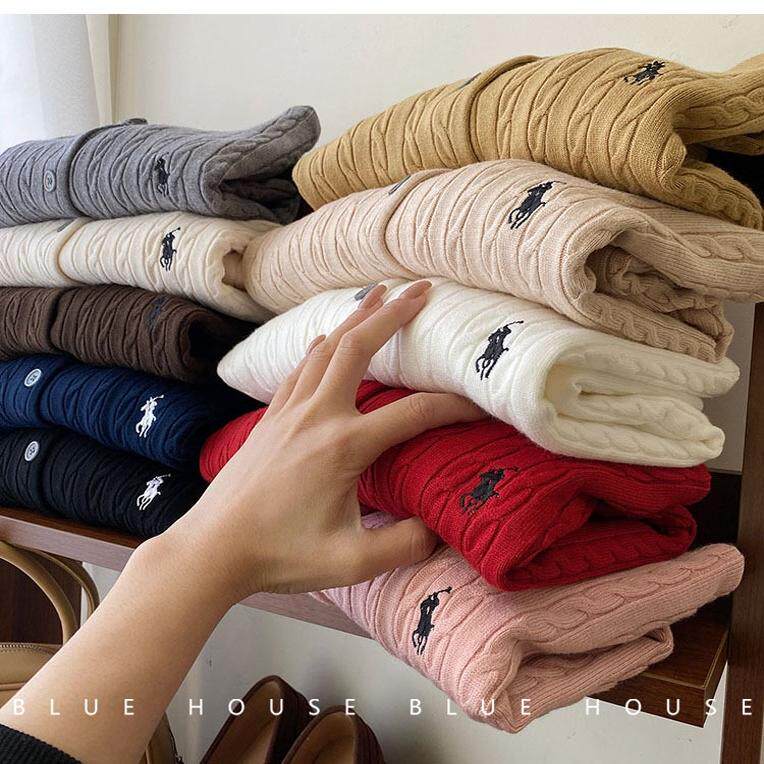 2025法式复古设计感小马刺绣麻花针织外套春秋上衣开衫毛衣女