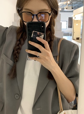 防紫外线方框复古时尚黑茶色墨镜