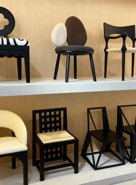 禅意几何木质手工椅客厅摆件