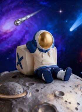 创意宇航员手绘星空树脂摆件