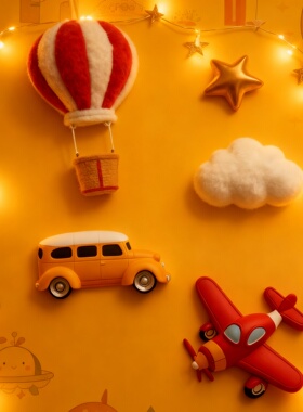 儿童房卡通可发光立体摆件套装