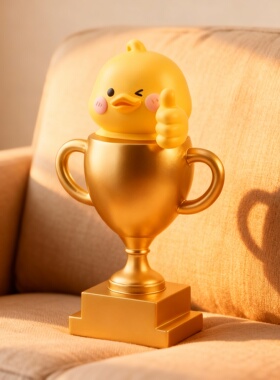 卡通小鸡树脂桌面摆件礼盒送礼